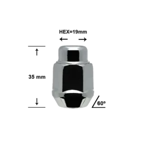 Tuerca Estampada – 14mm 1,50 | Hex 19mm | Alto 35mm