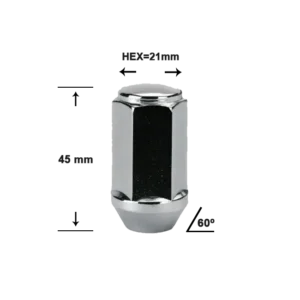 Tuerca Estampada Alta – 1/2" | Hex 21mm | Alto 45mm