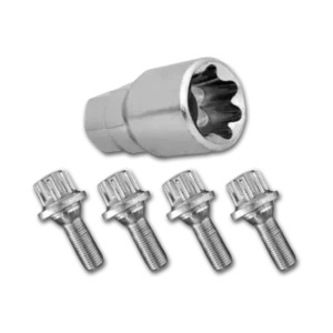 Juego Tornillos Antirrobo Arandela Plana - 12mm 1,25 | Hex 17/19 | Largo 24mm